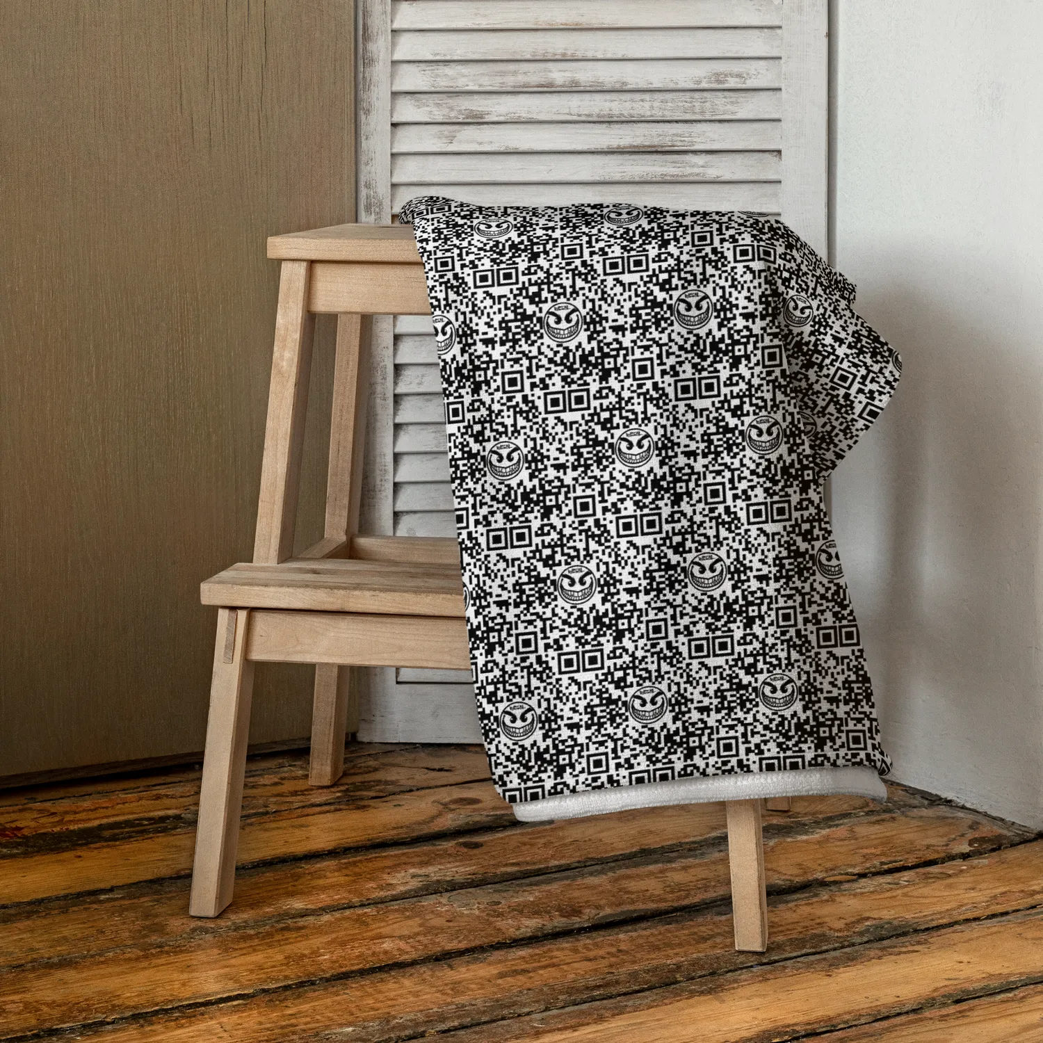 Razel Face QR Code handdoek 76x152 cm katoen