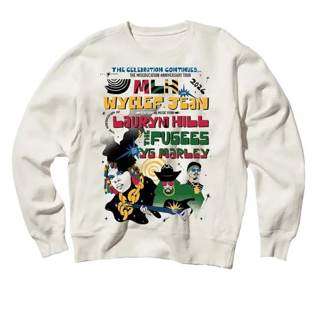 Lauryn Hill MLH x Fugees x YG Tour crewneck beige groen