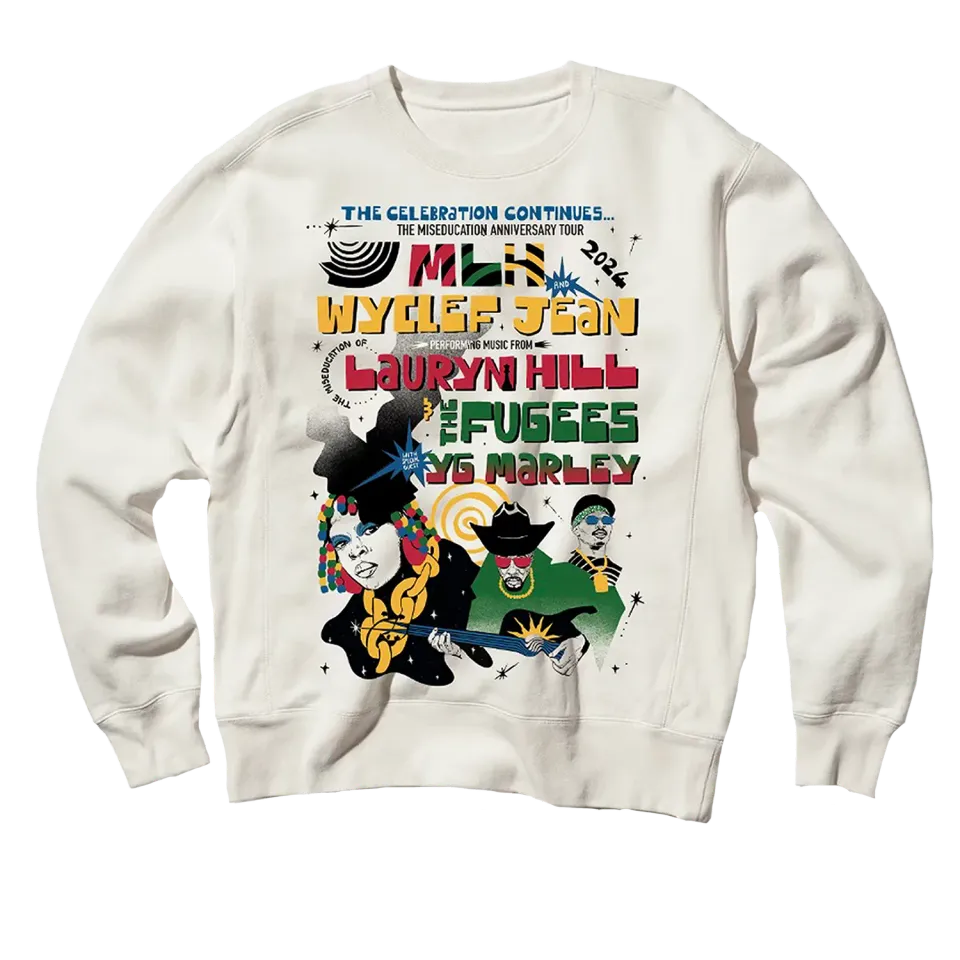 Lauryn Hill MLH x Fugees x YG Tour crewneck beige groen