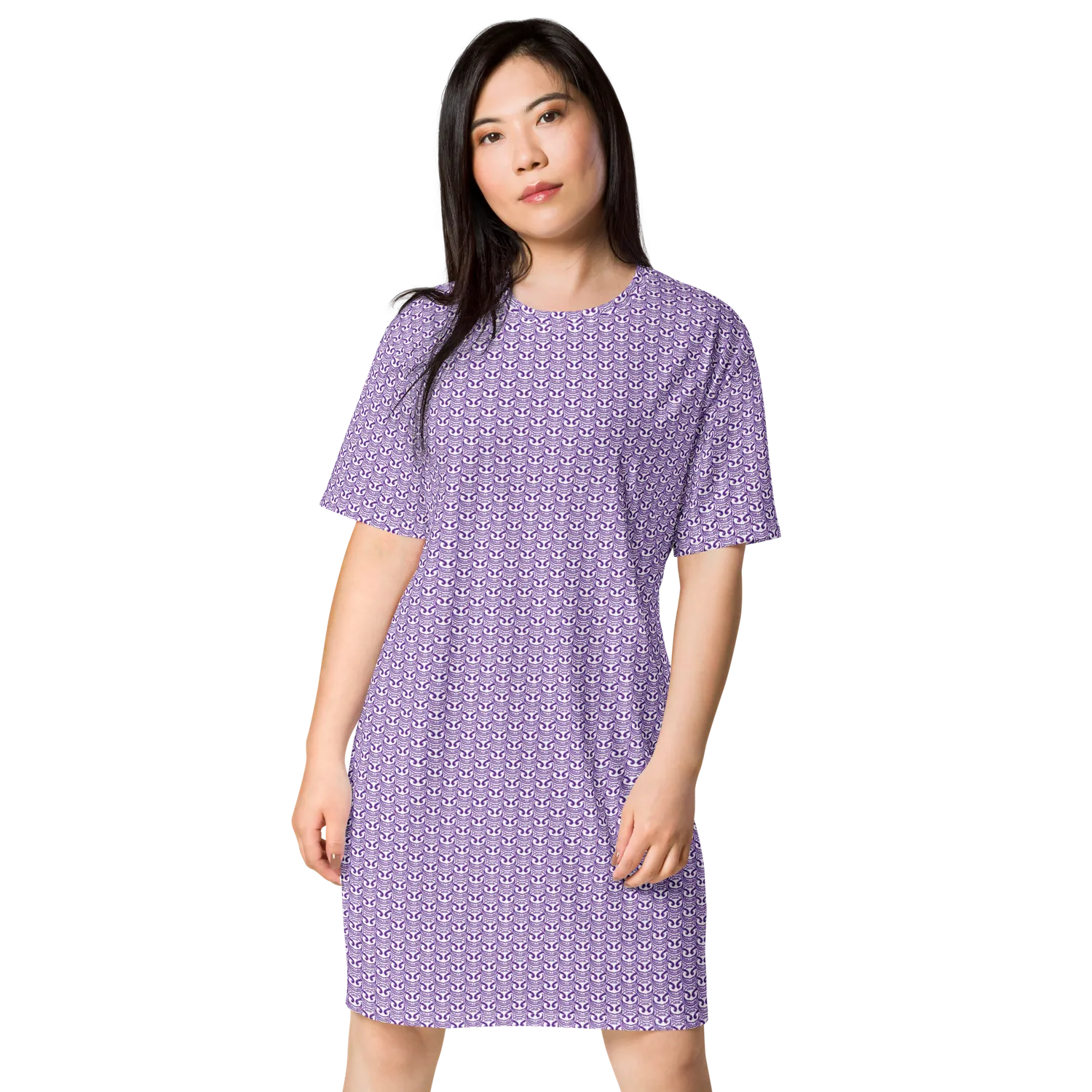 razel Face Motif T-shirt jurk oversize stretch