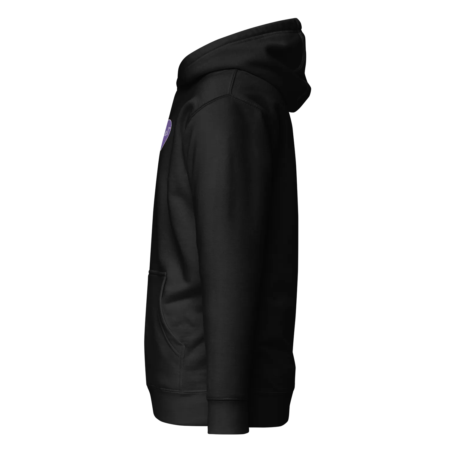 Razel Purple Hearted hoodie zwart geborduurd