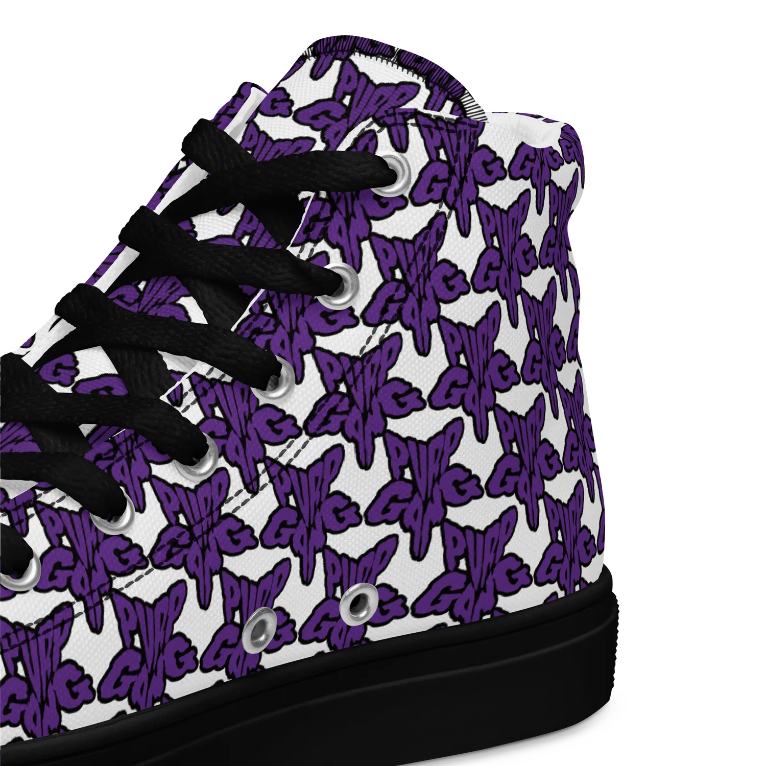 Razel Purp Gang Rock Star Hoge Sneakers Zwart Canvas