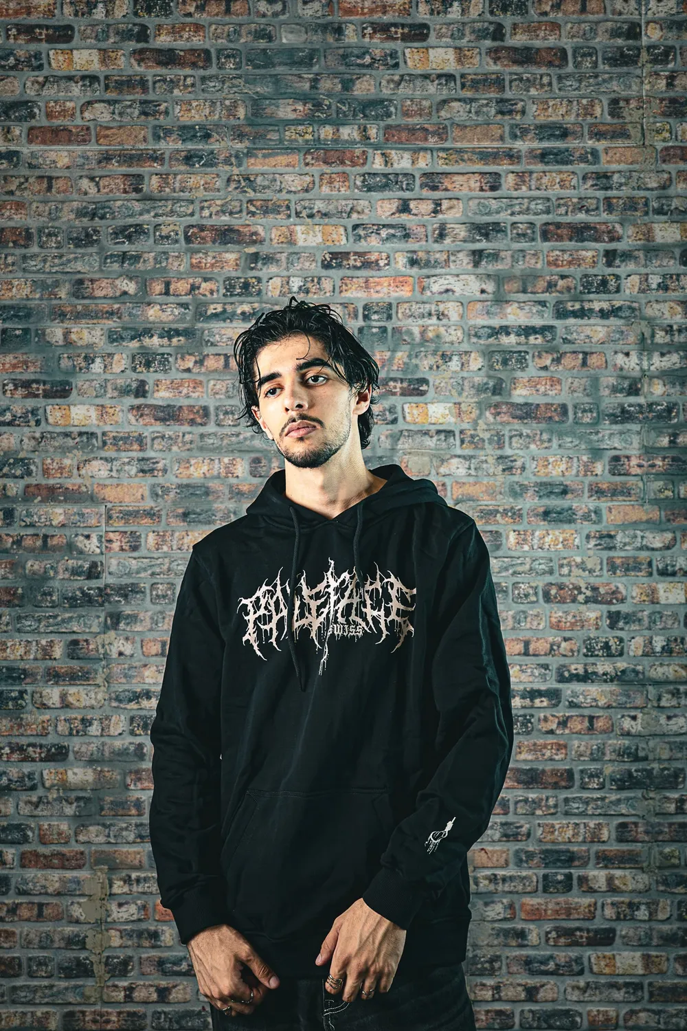 Paleface Swiss Discharged Black premium hoodie 460g