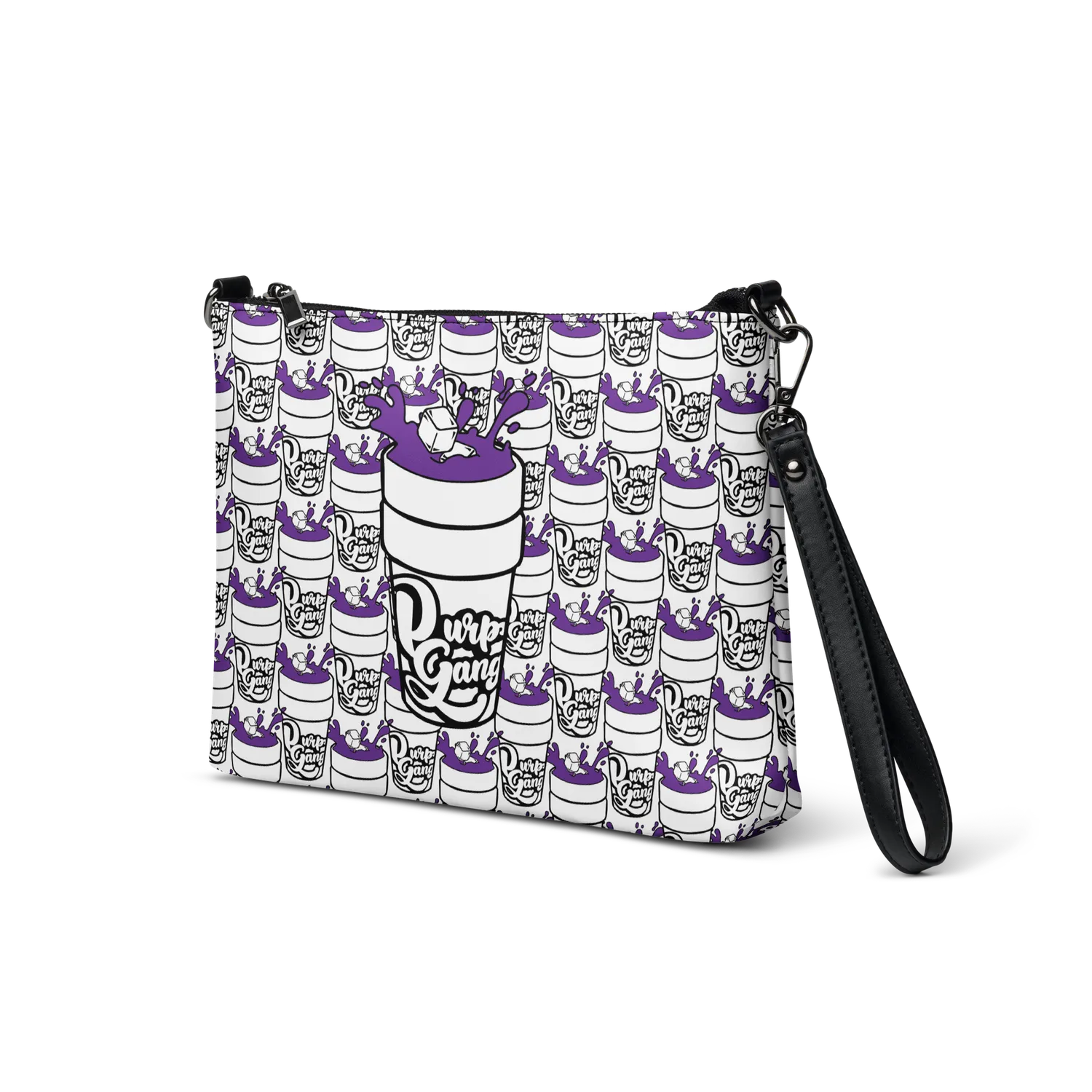 Razel Purp Gang Double Cup schoudertas zwart leer