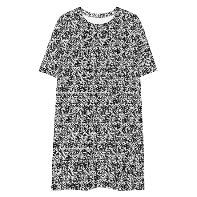 Razel Face QR Code T-shirt jurk dames oversized