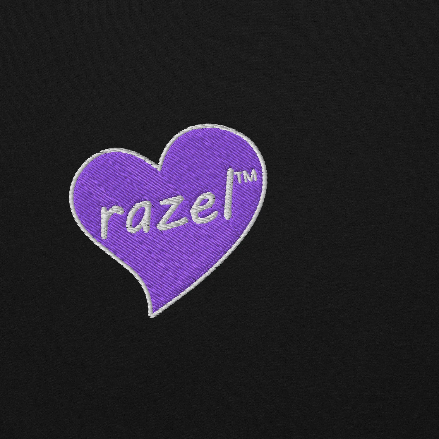 Razel Purple Hearted Sweater Crewneck geborduurd