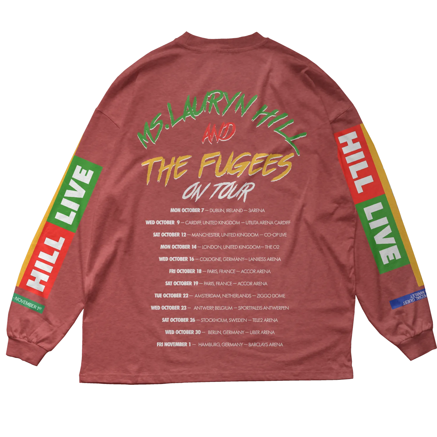 Lauryn Hill MLH x Fugees Live longsleeve zwart