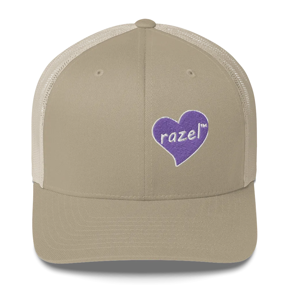 Razel Purple Hearted trucker pet zwart mesh