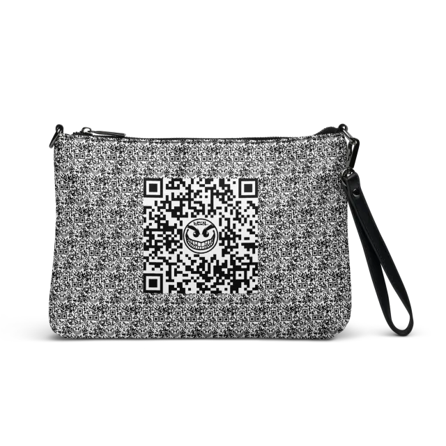 Razel Face QR Code Satchel Schoudertas Zwart Kunstleer