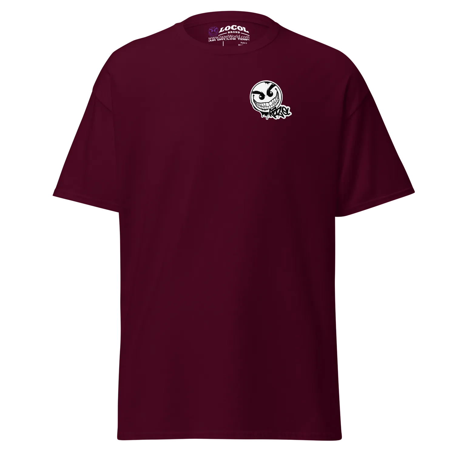 Razel Gang Drip Face T-shirt zwart katoen borstprint
