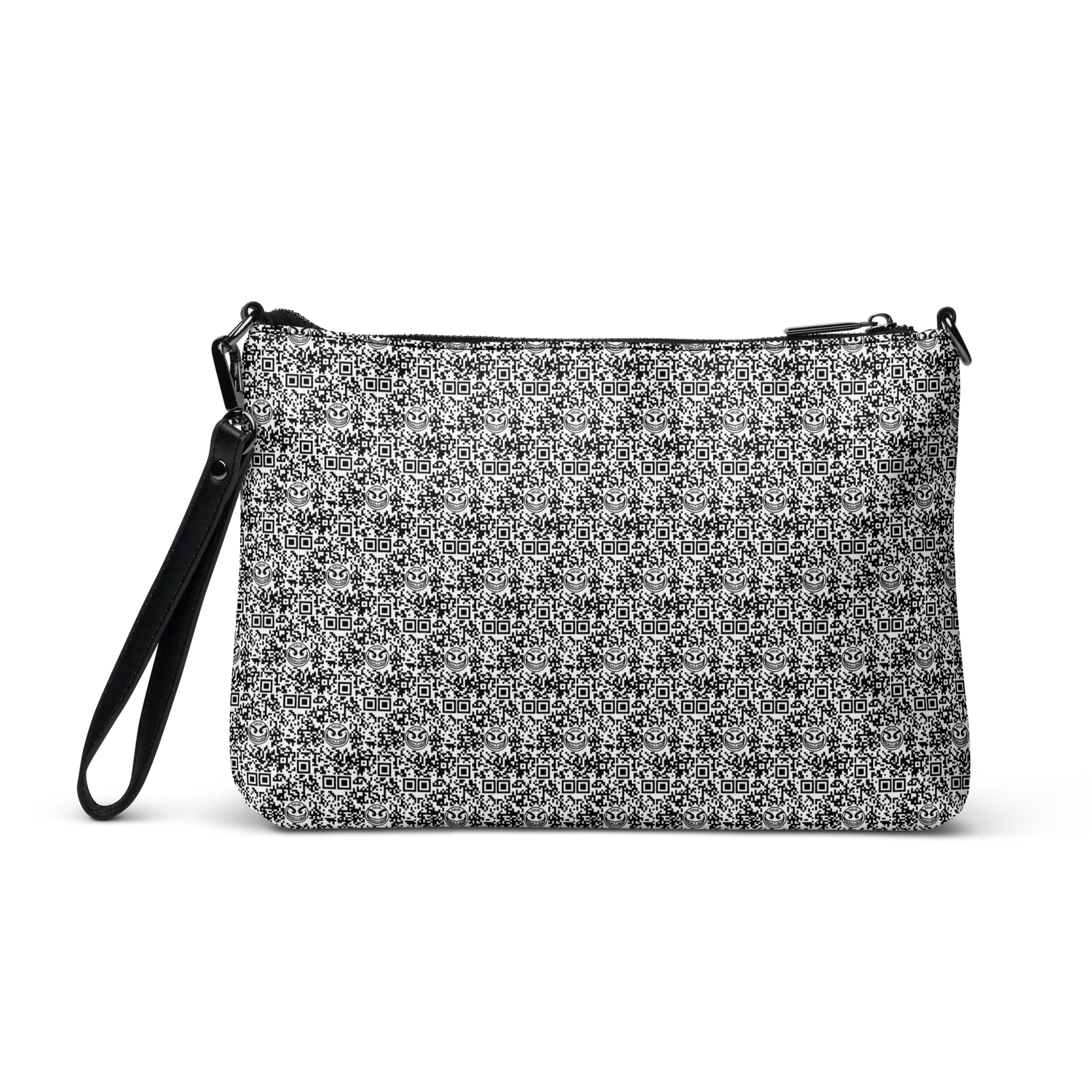 Razel Face QR Code Satchel Schoudertas Zwart Kunstleer