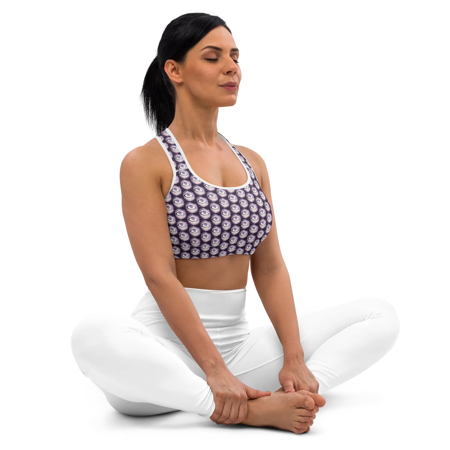 Razel Thousand Eyes Motif sportbh zwart stretch
