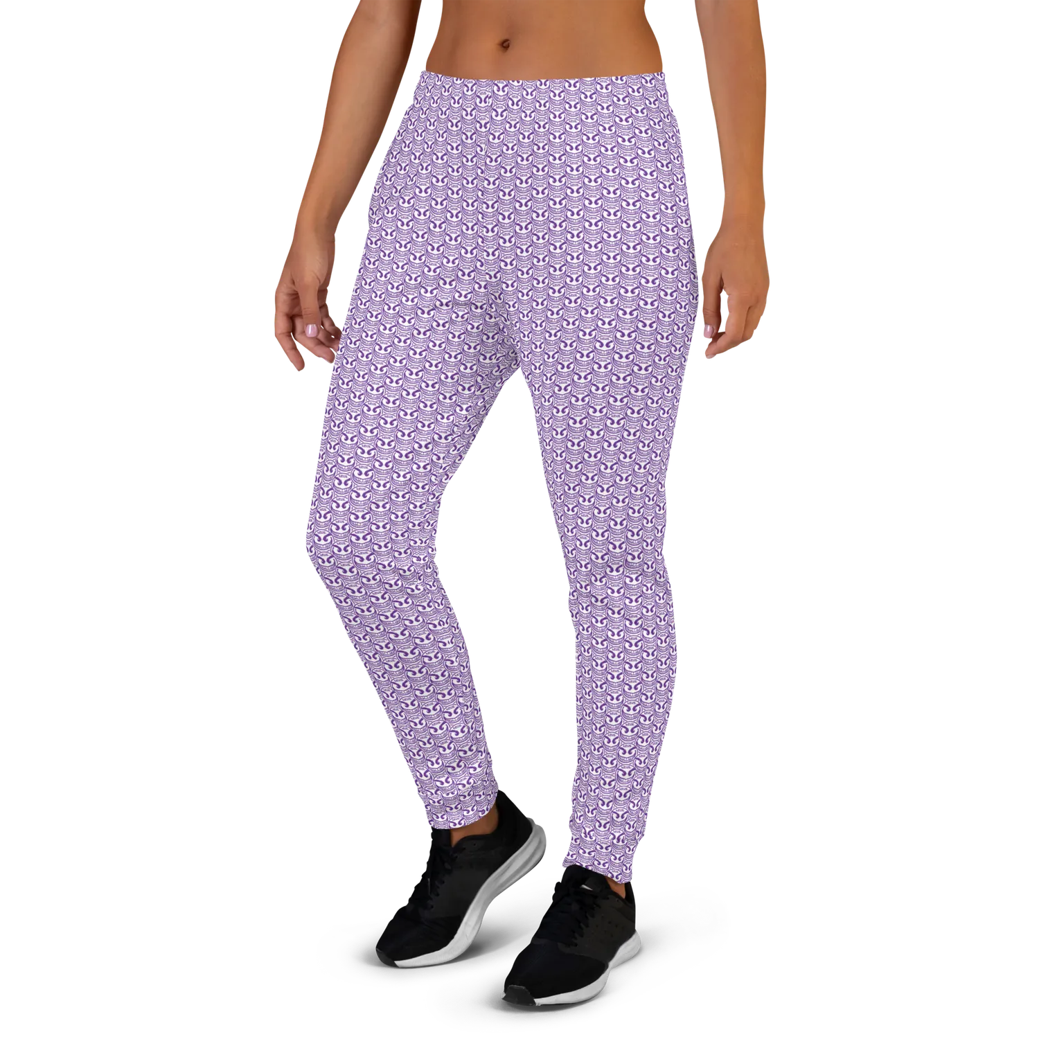 Razel Face Motif Joggers dames slim fit fleece zakken