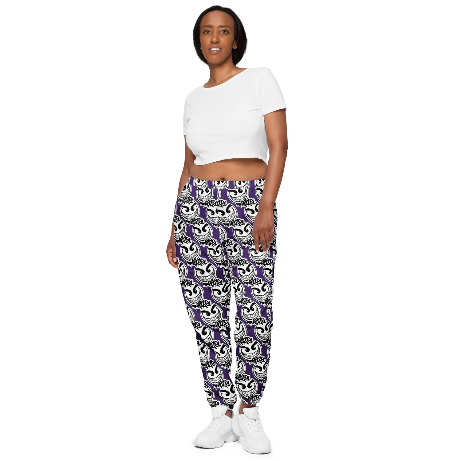 Razel Gang Drip Face trainingsbroek zwart polyester