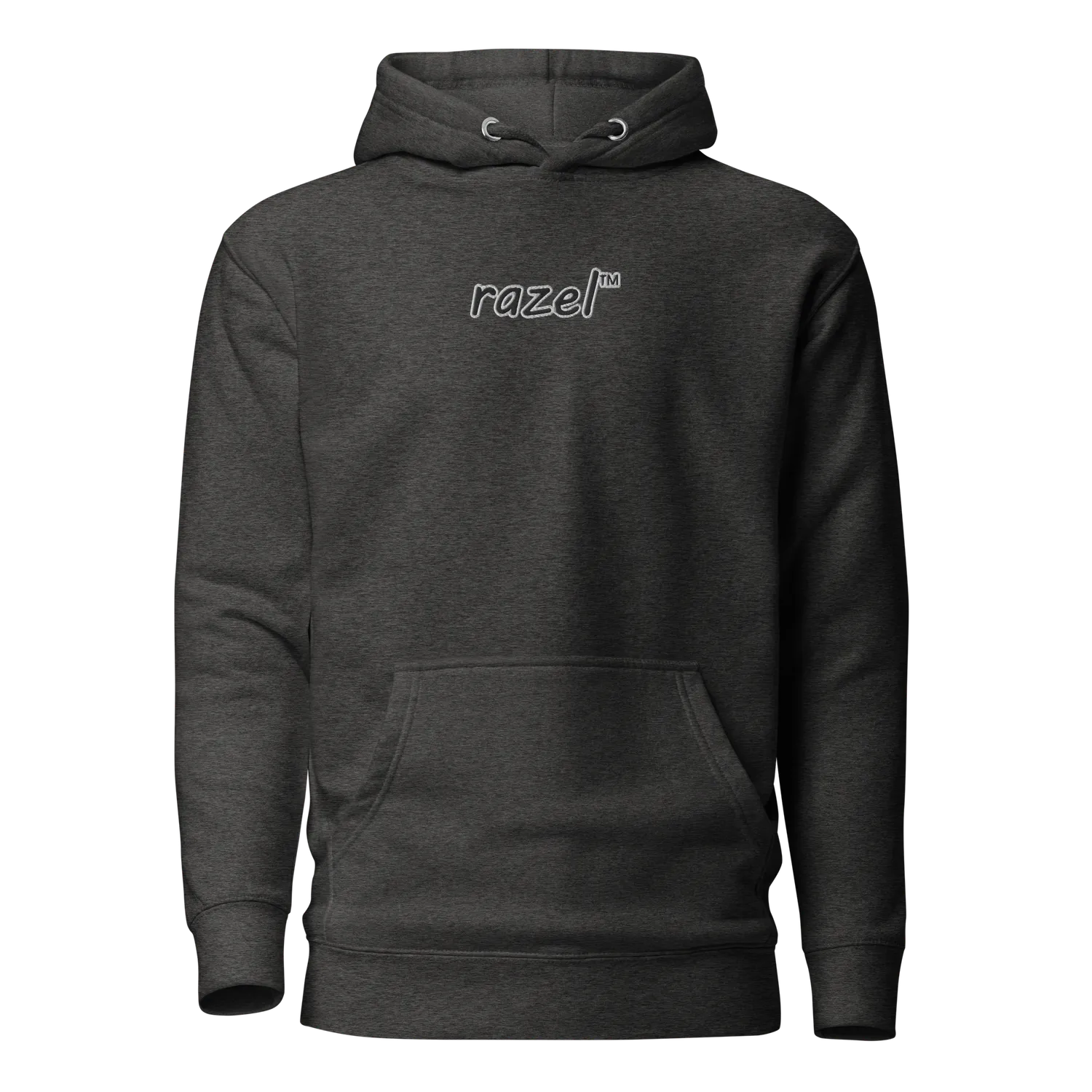 Razel Embroidered hoodie zwart katoen