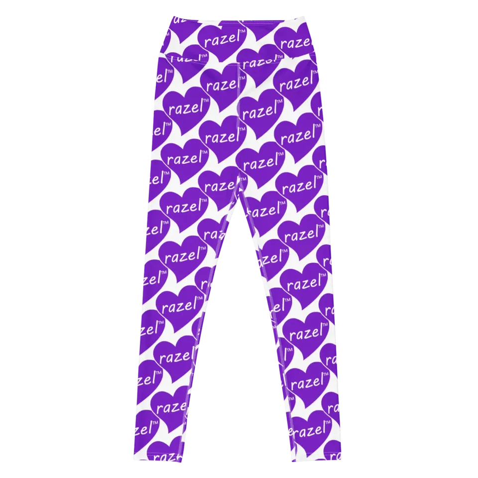 Razel Purple Hearted Legging Motif stretch