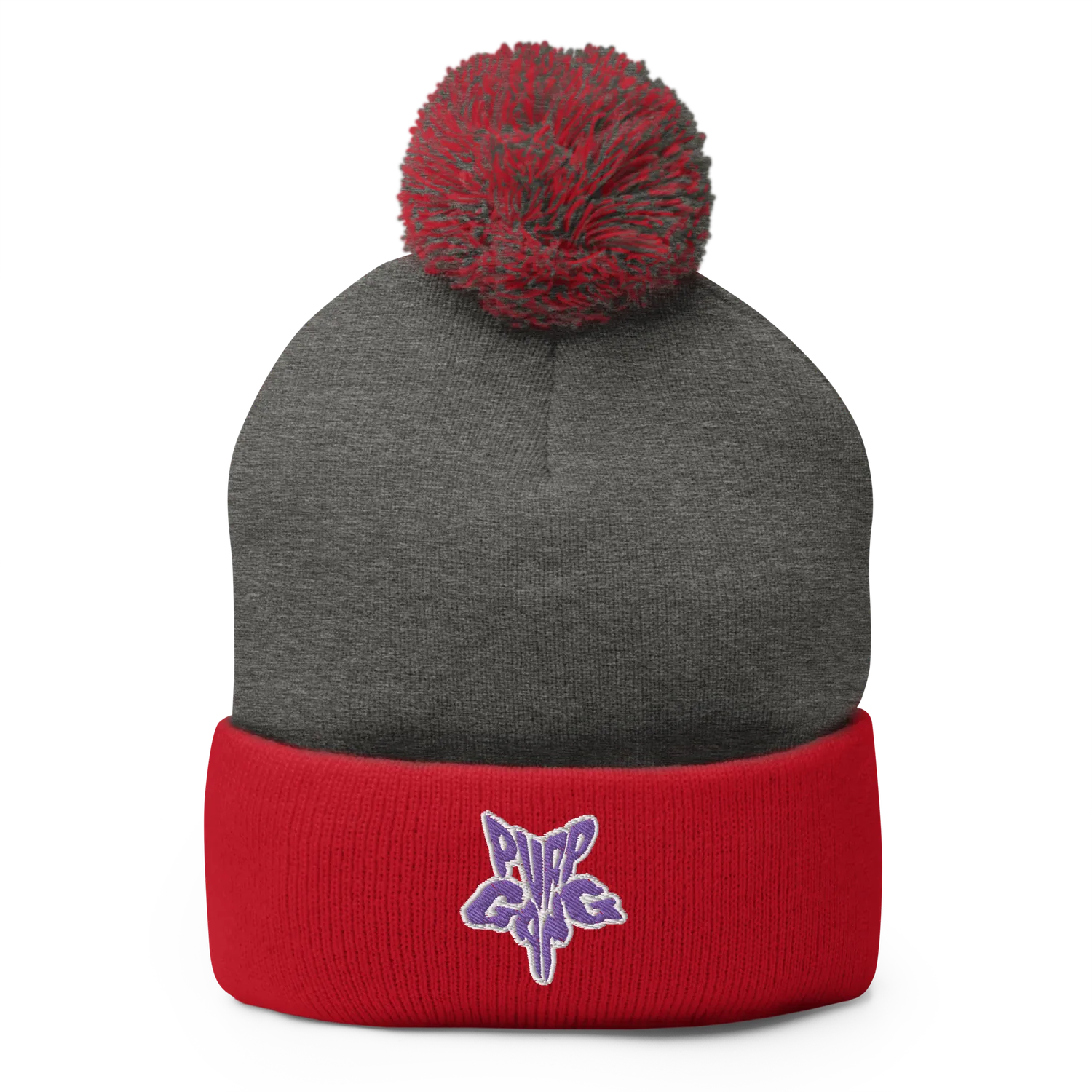 Razel Purp Gang Rock Star beanie zwart pompon