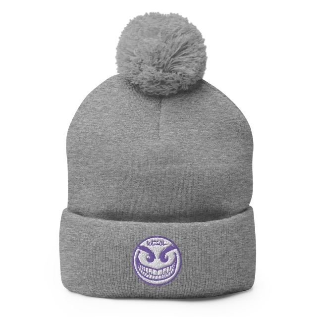 Razel Face Pom-Pom beanie muts met pompon zwart