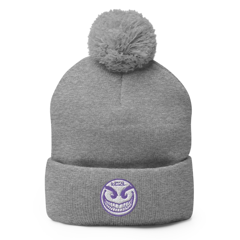 Razel Face Pom-Pom beanie muts met pompon zwart