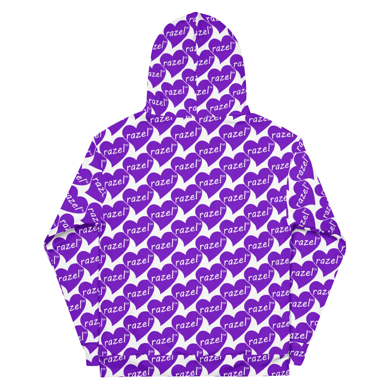 Razel Purple Hearted Motif hoodie fleece unisex