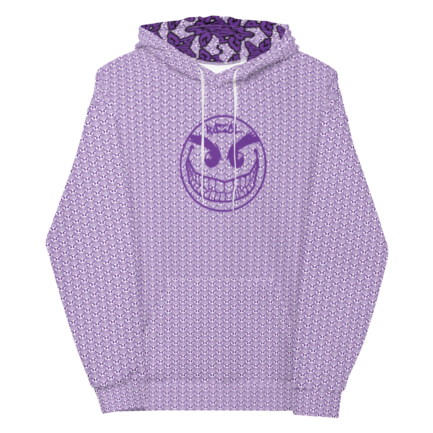 Razel Face Motif hoodie unisex met fleecevoering