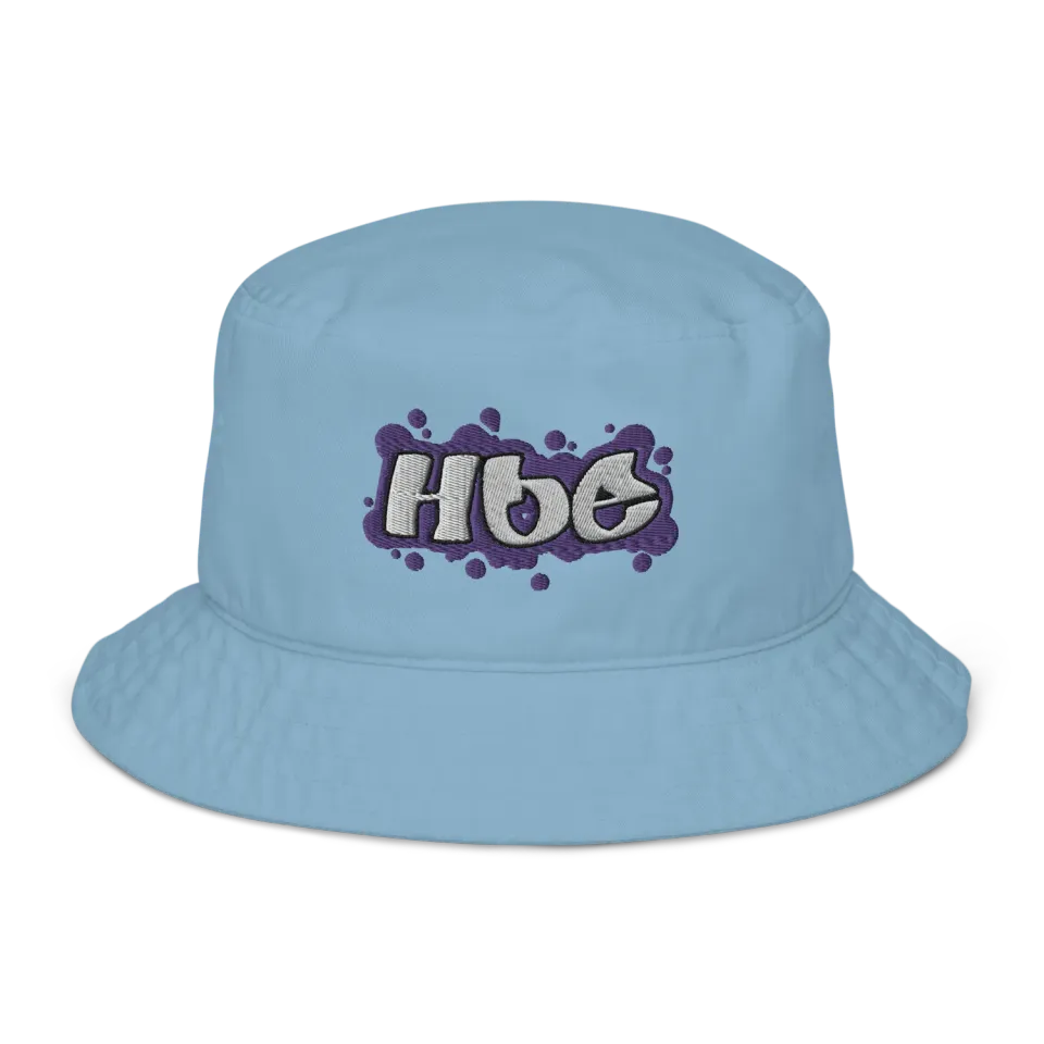 Razel Hoe bucket hat zwart katoen borduursel