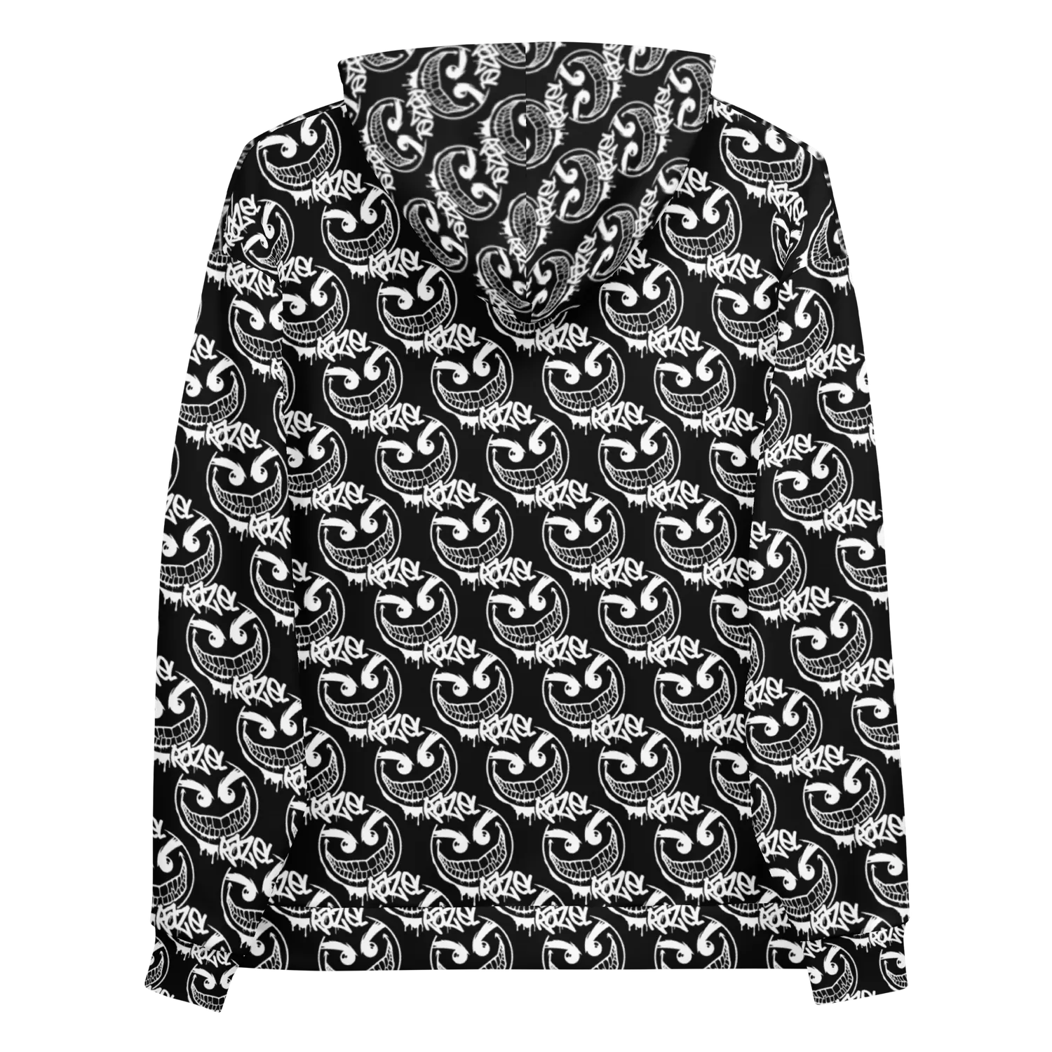 Razel Gang Drip Face Motif Hoodie Inverted hoodie fleece