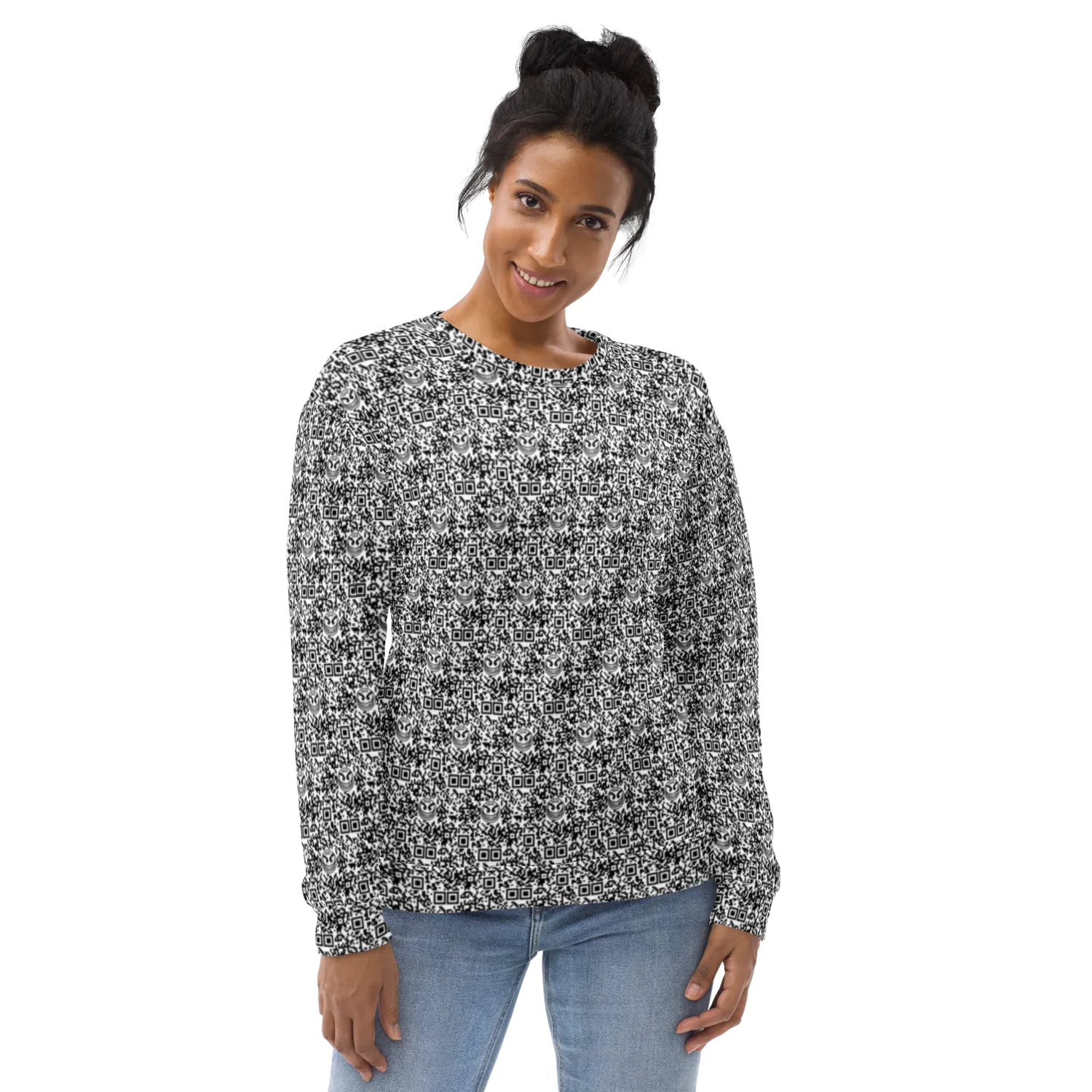 Razel Face QR Code sweater unisex fleece