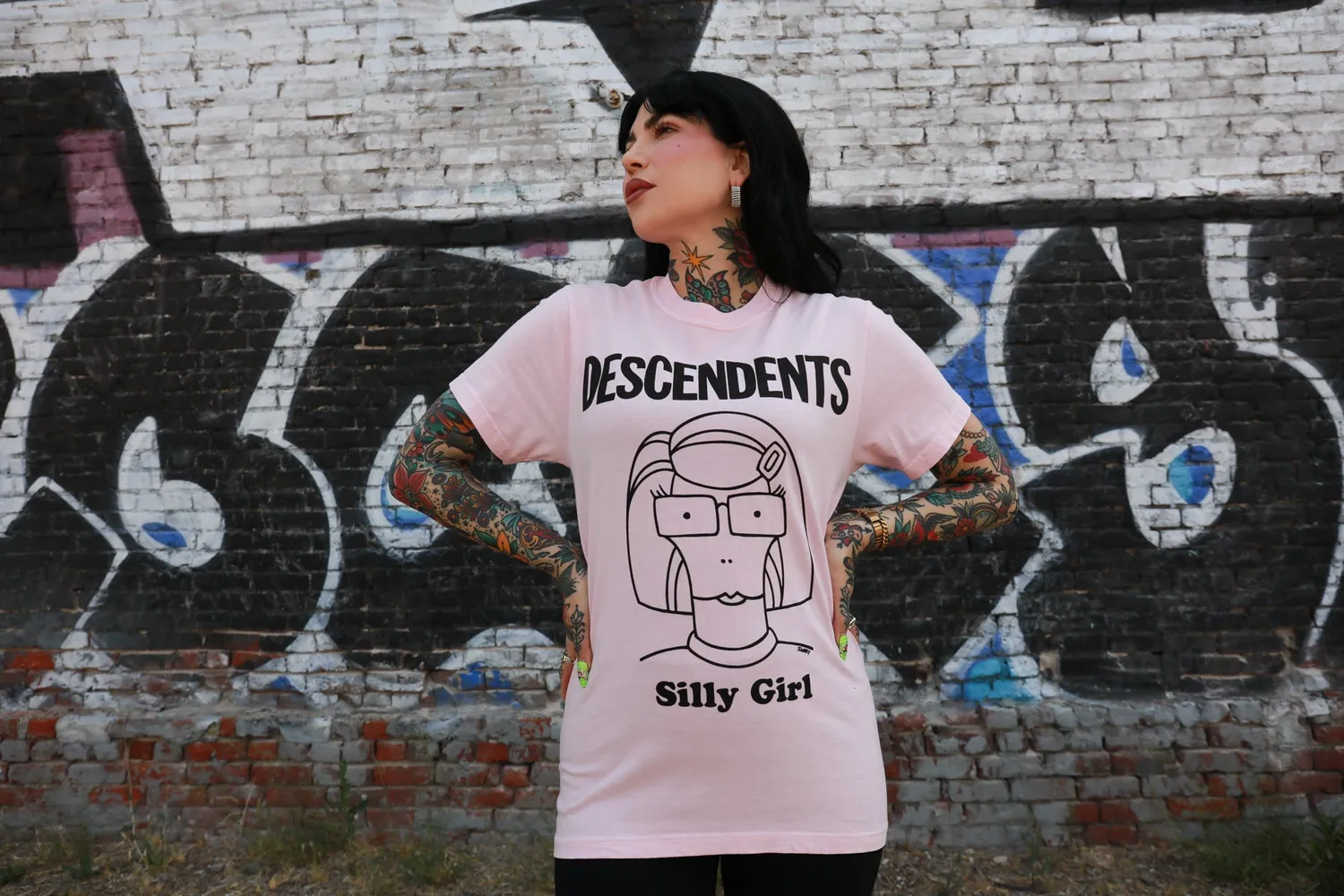 Descendents Silly Girl T-shirt blossom katoen