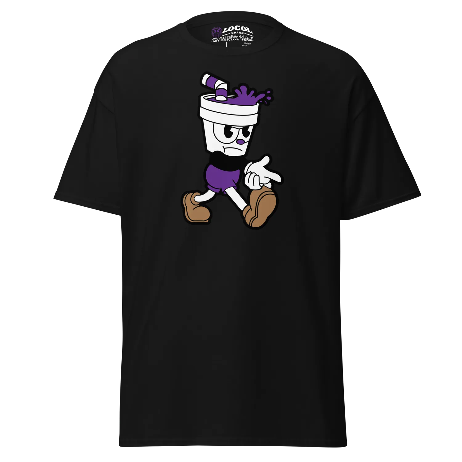 Razel Dubb Cup Centered Chest T-Shirt Zwart