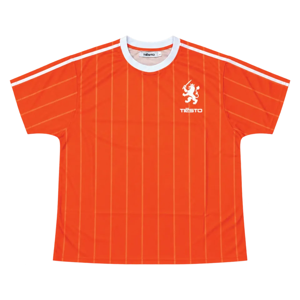 Tiësto Dance Life Jersey voetbalshirt oranje/wit polyester