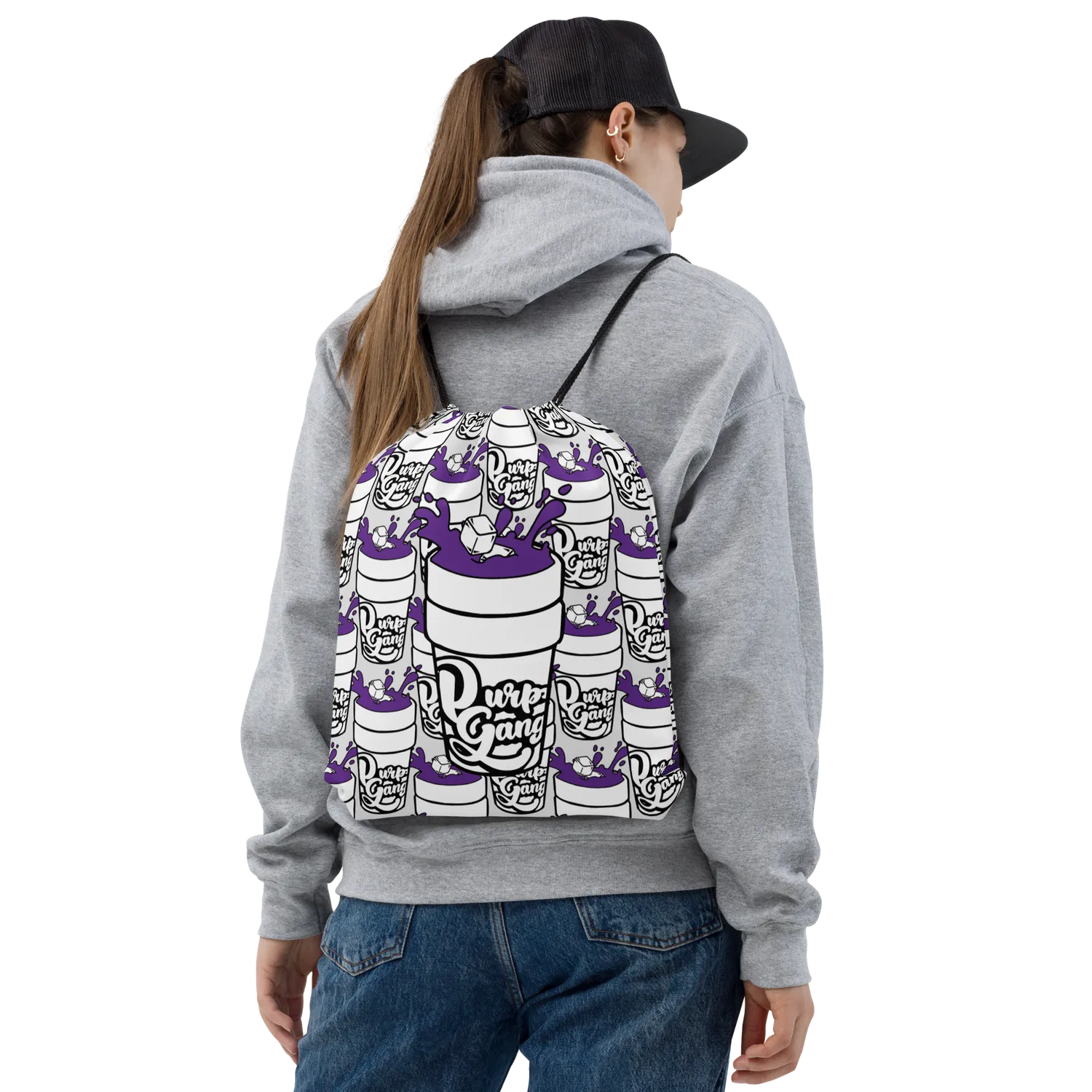 Razel Purp Gang Double Cup gymtas met trekkoord