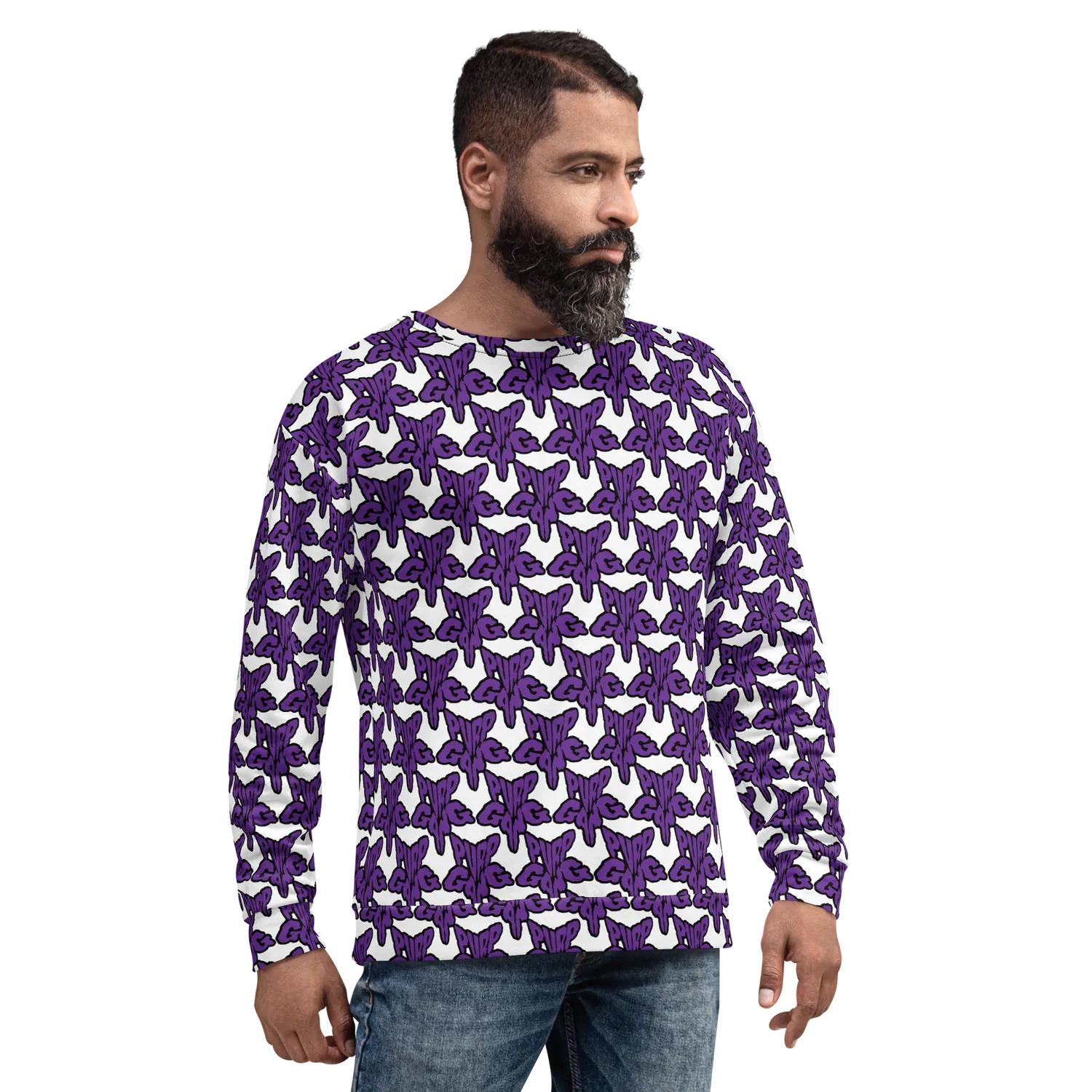 Razel Purp Gang Rock Star Motif sweater M fleece