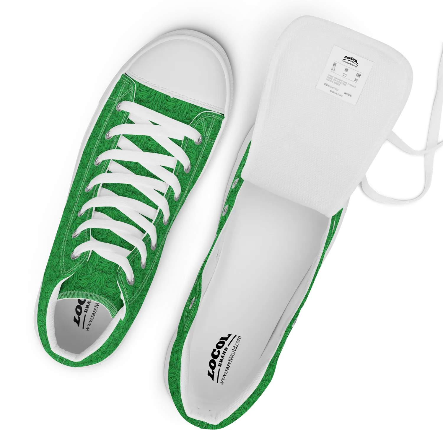 Razel Marijuana Tree Star Motif High Top Sneakers groen