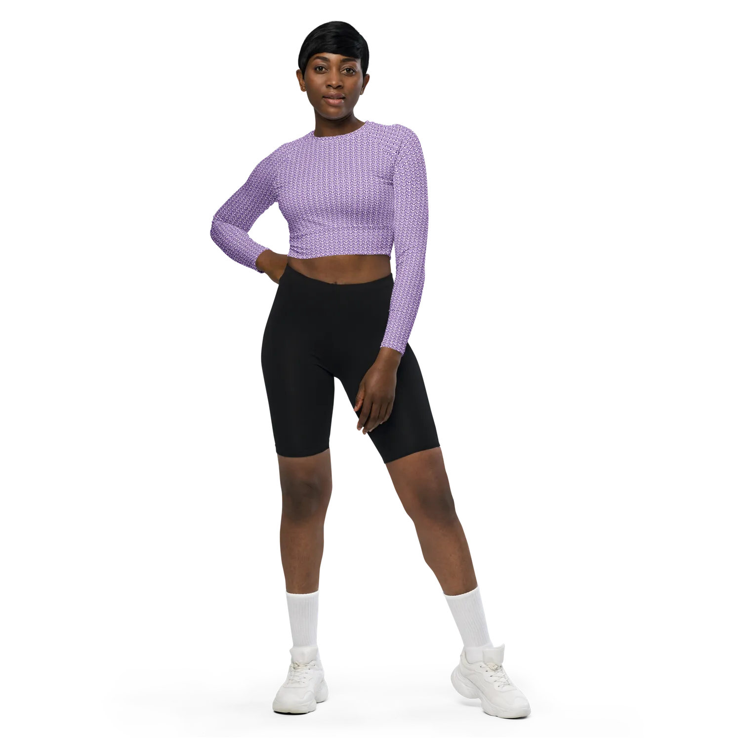 Razel Face Motif Croptop met Lange Mouwen UPF50