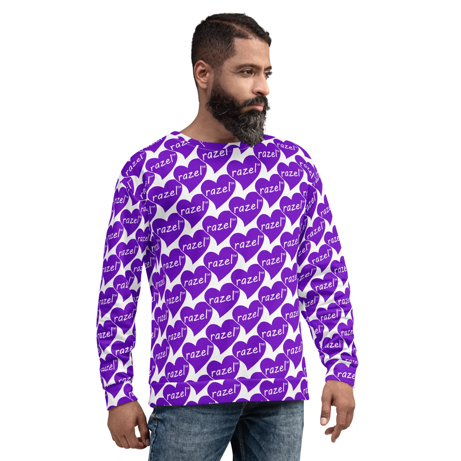 Razel Purple Hearted Motif sweater M recycled polyester
