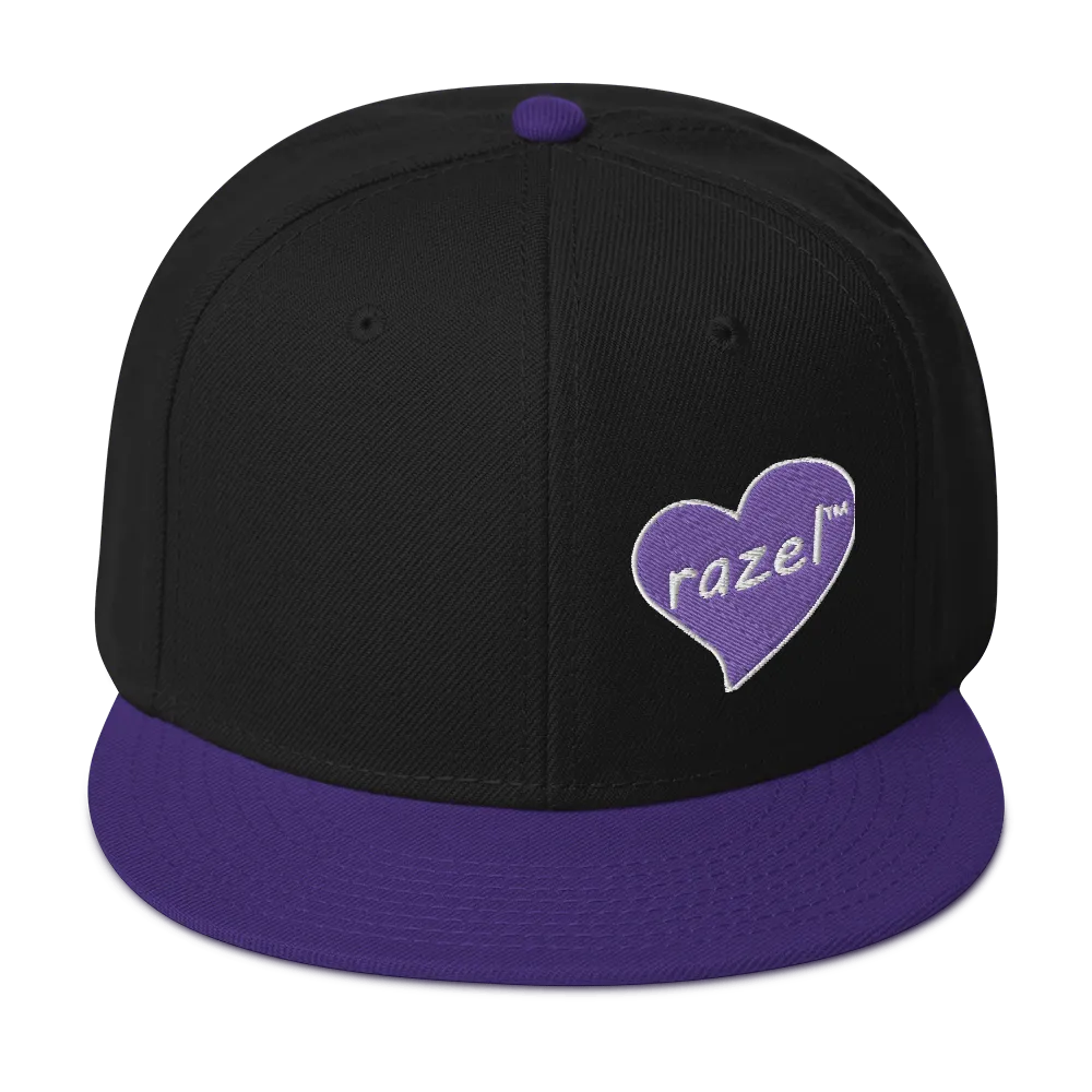 Razel Purple Hearted Snapback pet zwart verstelbaar