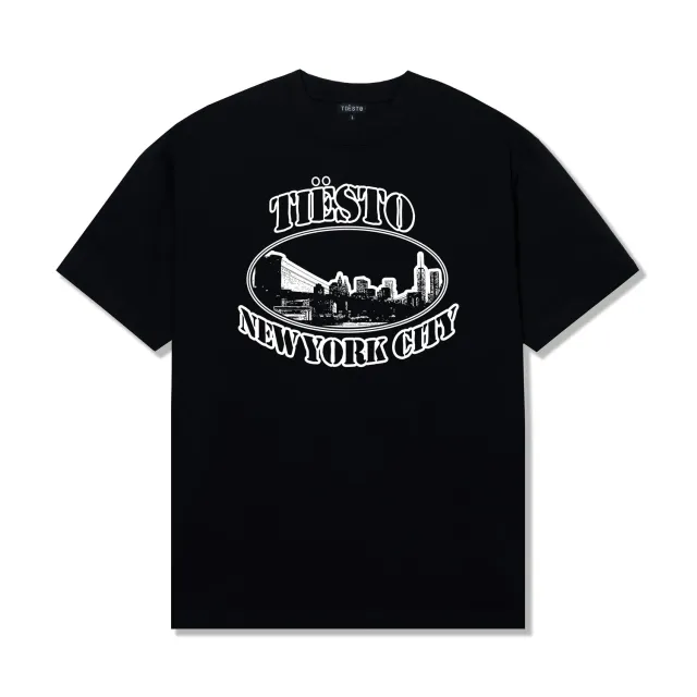Tiësto New York Prismatic T-shirt zwart oversized katoen