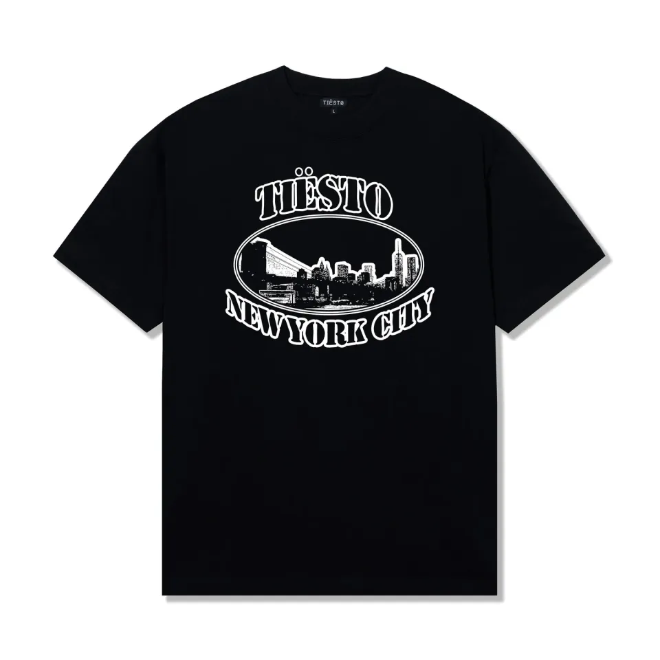 Tiësto New York Prismatic T-shirt zwart oversized katoen