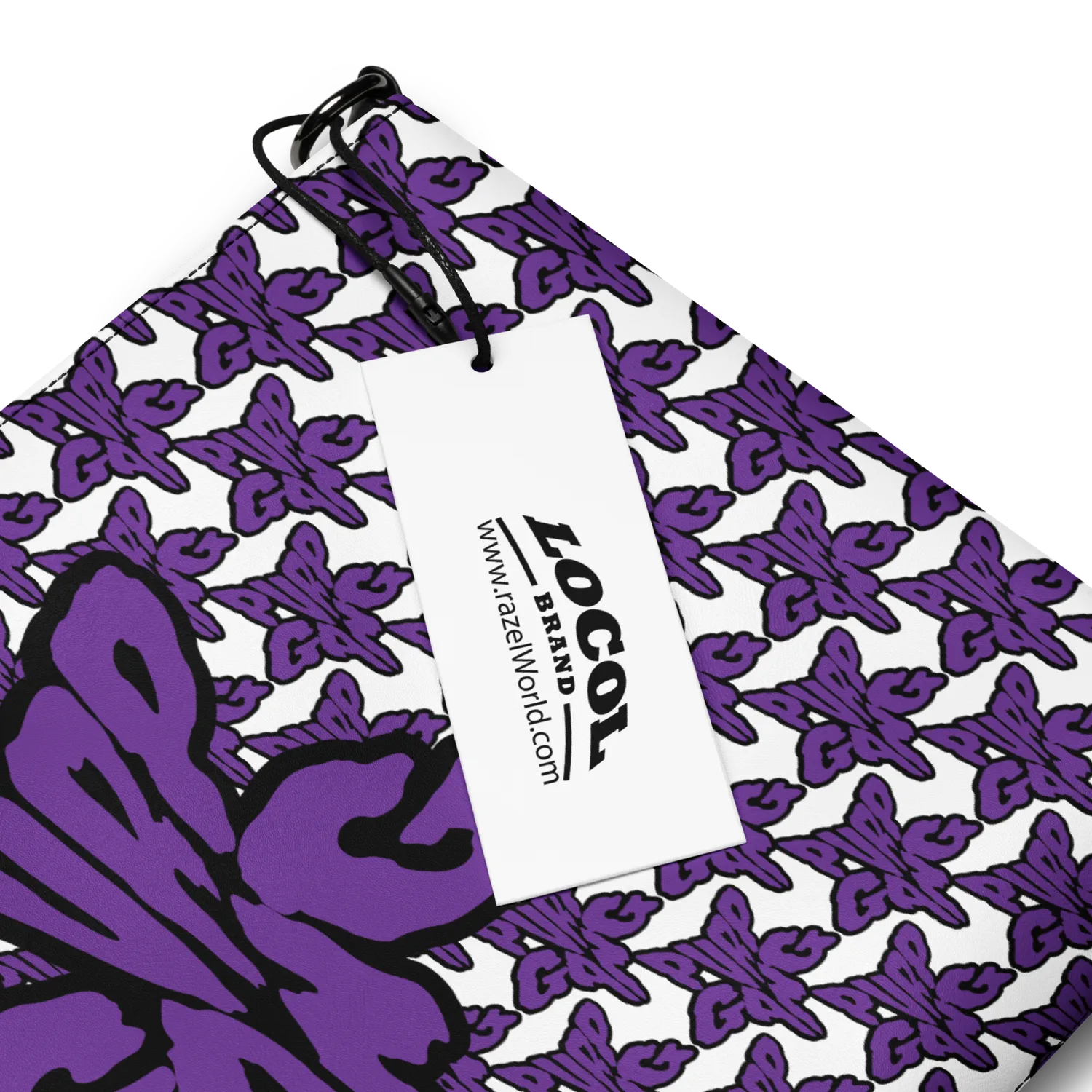 Razel Purp Gang Rock Star satchel wit lederlook