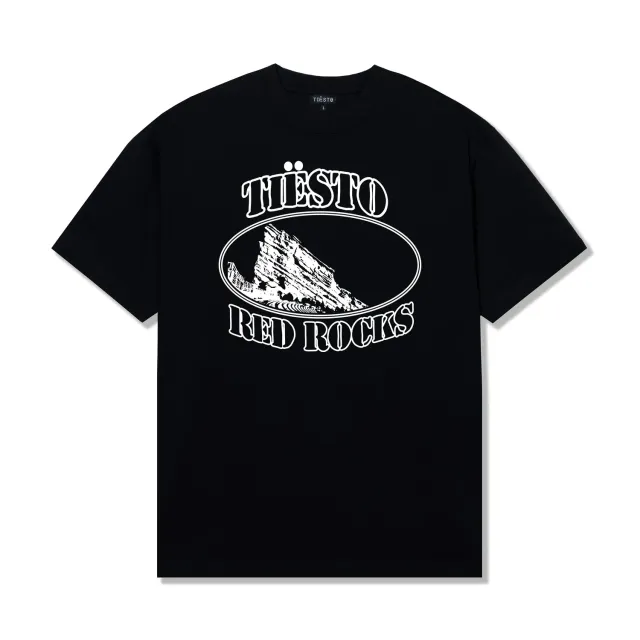 Tiësto Red Rocks Prismatic T-shirt zwart oversized katoen
