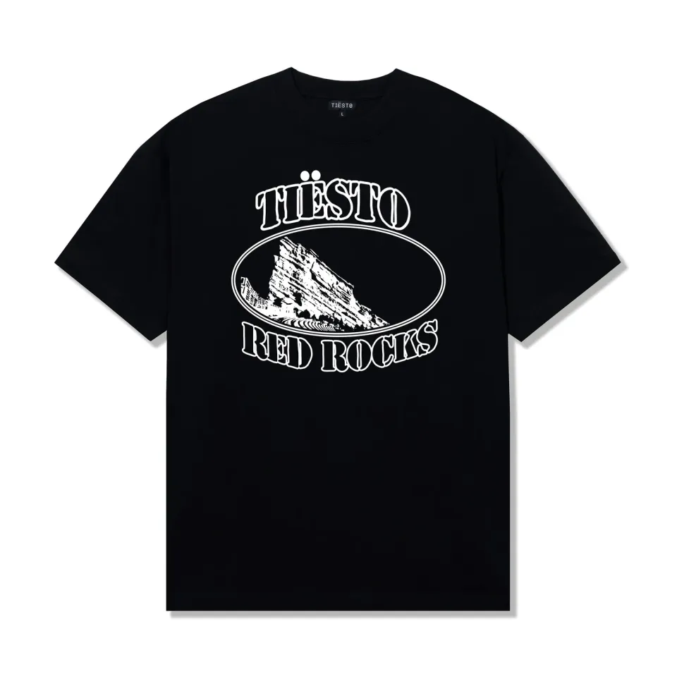 Tiësto Red Rocks Prismatic T-shirt zwart oversized katoen