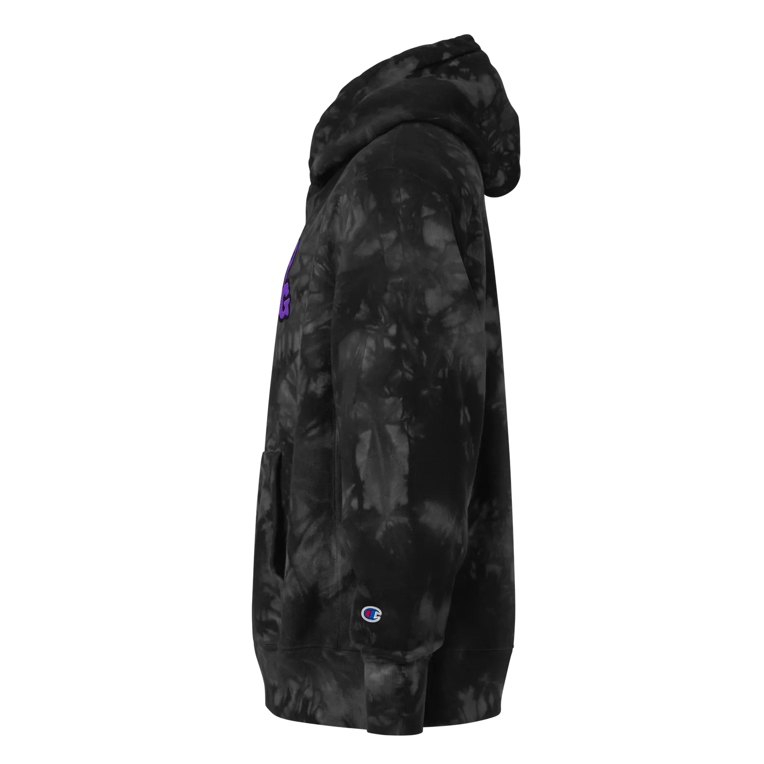 Razel Purp Gang Rock Star Champion Tie-Dye Hoodie zwart