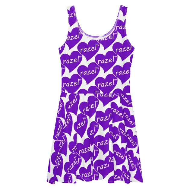 Razel Purple Hearted zonnejurk paars stretch