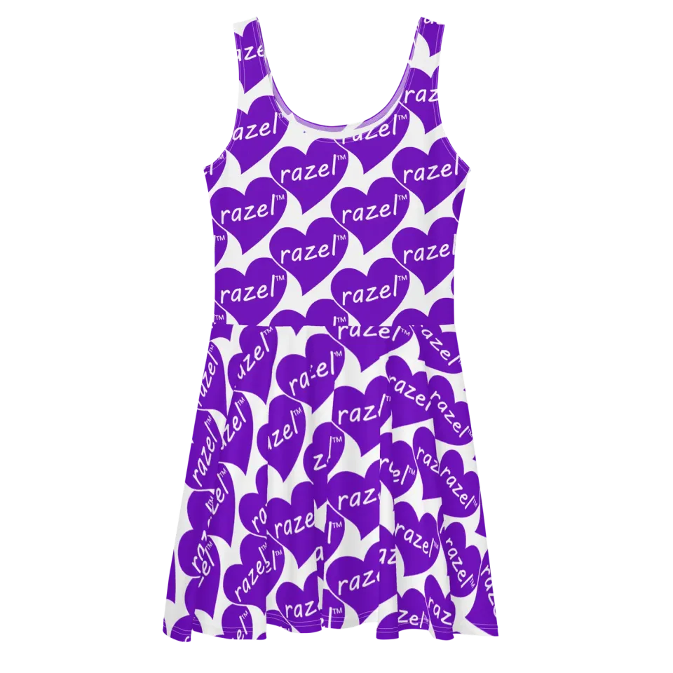 Razel Purple Hearted zonnejurk paars stretch